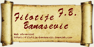 Filotije Banašević vizit kartica